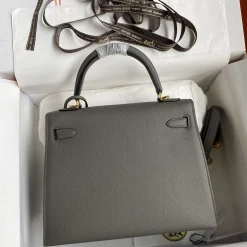 Alternative view of HERMES Top Handle Bags Gray-Gold A10010060448