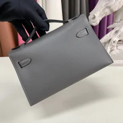 Alternative view of HERMES Top Handle Bags Gray-Gold G5010061125