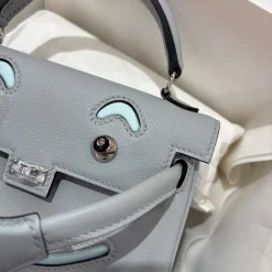 Alternative view of HERMES Top Handle Bags Gray-Light Blue A35010063378