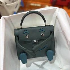 HERMES Top Handle Bags Green-Blue A35010063360