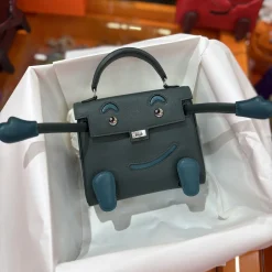 Alternative view of HERMES Top Handle Bags Green-Blue A35010063360