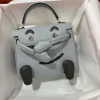 HERMES Top Handle Bags Grey-Brown 16CM A35010063375