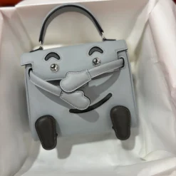 HERMES Top Handle Bags Grey-Brown 16CM A35010063375