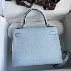 Alternative view of HERMES Top Handle Bags Light Blue-Gold A05010060178