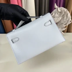 Alternative view of HERMES Top Handle Bags Light Blue-Gold G5010061103