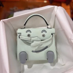 HERMES Top Handle Bags Mintgreen-Gray A35010063350