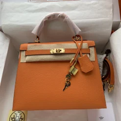 HERMES Top Handle Bags Orange-Gold A10010060479