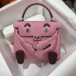HERMES Top Handle Bags Pink-Brown A35010063382