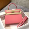 HERMES Top Handle Bags Pink-Gold 25X28CM A05010060773