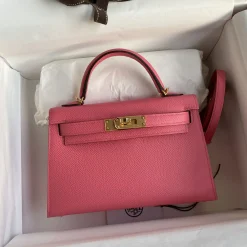 HERMES Top Handle Bags Pink-Gold F5010062293
