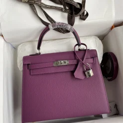 HERMES Top Handle Bags Purple-Silver A05010060341