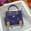 HERMES Top Handle Bags Purple-Tan 16CM A35010063329