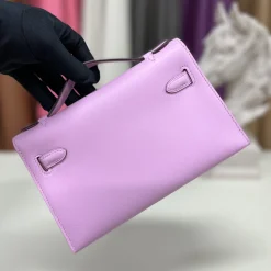 Alternative view of HERMES Top Handle Bags Swift Leather Purple-Gold 22CM G5010061107