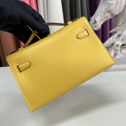 Alternative view of HERMES Top Handle Bags Swift Leather Yellow-Silver 22CM G5010061087