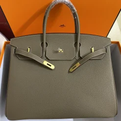 HERMES Top Handle Bags Togo Leather Taupe-Gold 40CM A85010063264