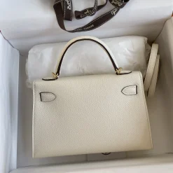 Alternative view of HERMES Top Handle Bags White-Gold F5010062233