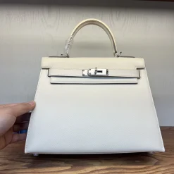 HERMES Top Handle Bags White-Silver A05010060654