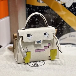 HERMES Top Handle Bags White-Yellow A45010063540