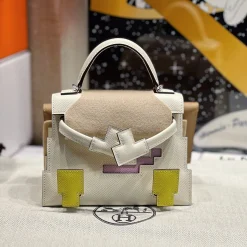 Alternative view of HERMES Top Handle Bags White-Yellow A45010063540