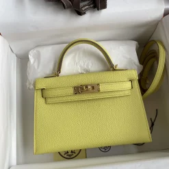 HERMES Top Handle Bags Yellow-Gold F5010062249