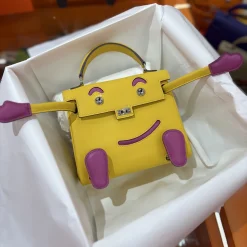 Alternative view of HERMES Top Handle Bags Yellow-Purple A35010063341