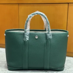 HERMES Totes Bags Leather Green 30CM I5010062981
