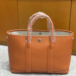 HERMES Totes Bags Leather Orange 30CM I5010062978