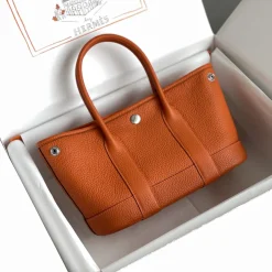 HERMES Totes Bags Orange-Silver 23X16X10CM H2010062943