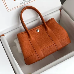 Alternative view of HERMES Totes Bags Orange-Silver 23X16X10CM H2010062943