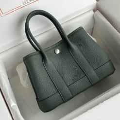 Alternative view of HERMES Totes Bags Togo Leather Green-Silver 23X16X10CM H2010062908