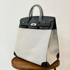 HERMES Travel Bags Black-White B05010061774