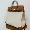 HERMES Travel Bags Swift Leather Brown-White 40CM B05010061791