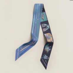 HERMES Twilly Silk Blue-Navy One Size D510072840