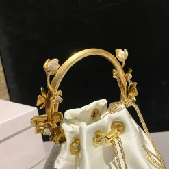 Alternative view of JIMMY CHOO Bucket Bags Fabric White-Gold 16X16X9.5CM A20010066547