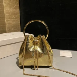 JIMMY CHOO Bucket Bags Gold 16X16X9CM G8010066568