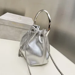 Alternative view of JIMMY CHOO Bucket Bags Metallic Fabric Silver 16X16X9CM G8010066563