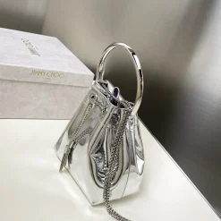 Alternative view of JIMMY CHOO Bucket Bags Metallic Fabric Silver 16X16X9CM G8010066569