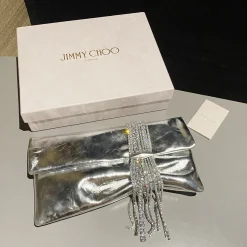 Alternative view of JIMMY CHOO Clutches Bags Gold Leather Silver 30X15.5X2.5CM I2010066410