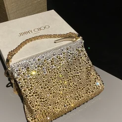 Alternative view of JIMMY CHOO Clutches Bags Satin Crystal Gold-Silver 26X20X3CM H5010066591