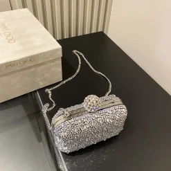 Alternative view of JIMMY CHOO Clutches Bags Silk Satin Silver-Clear 12X10X5CM G5010066467