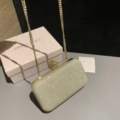 Alternative view of JIMMY CHOO Clutches Bags Silk Satin Silver-Gold 20X11.5X6.5CM H0010066597