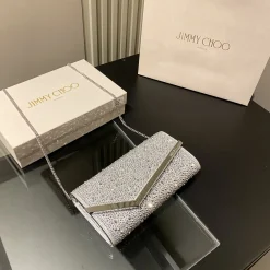 JIMMY CHOO Clutches Bags Silver 22X12X3CM G2010066441