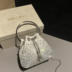 Alternative view of JIMMY CHOO Shoulder Bags Crystal White-Silver 16X15X9.5CM H8010066564