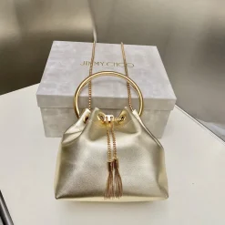 Alternative view of JIMMY CHOO Shoulder Bags Lambskin Leather Gold 16X16X9CM G8010066562