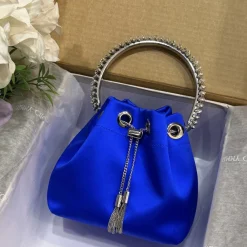 JIMMY CHOO Top Handle Bags Blue-Silver 16X15X9.5CM I0010066493
