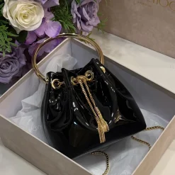 Alternative view of JIMMY CHOO Top Handle Bags Calf Leather Black-Gold 16X15X9.5CM G8010066478