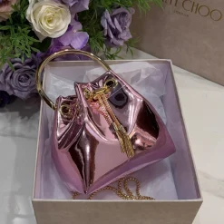 Alternative view of JIMMY CHOO Top Handle Bags Calf Leather Pink-Gold 16X15X9.5CM G8010066479