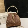 JIMMY CHOO Top Handle Bags Crystal Brown-Gold 16X15X9.5CM H8010066534