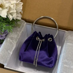 JIMMY CHOO Top Handle Bags Purple-Silver 16X15X9.5CM G8010066485