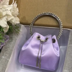 JIMMY CHOO Top Handle Bags Purple-Silver 16X15X9.5CM I0010066489